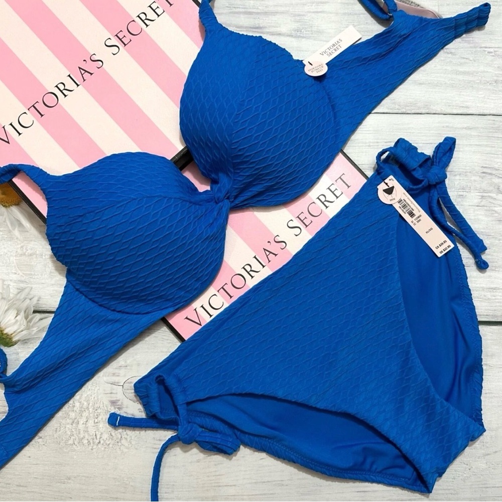 Victoria's Secret Swim Twist Push Up Blue Bikini Set NWT S/P 32C